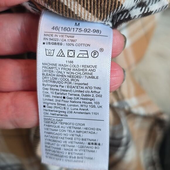 GAP Unisex Tan Plaid Shirt,NWOT - Picture 5 of 5